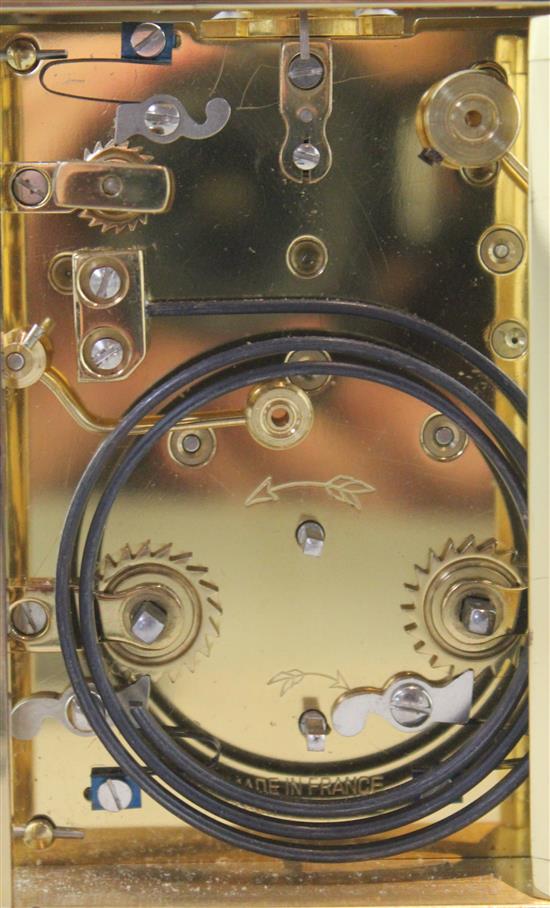 A LEpeé hour repeating carriage alarm clock, 5.75in.